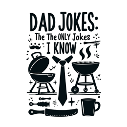 dad jokes barbecue SVG PNG design with bold lettering