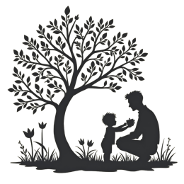 nature parenting SVG PNG design with hand-drawn style, black and red floral elements