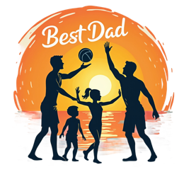 bestdad sunset playtime SVG PNG design with clean design elements