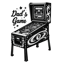 pinball machine dads game SVG PNG design with hand-drawn style, bold lettering