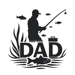 dad angler SVG PNG design with bold lettering