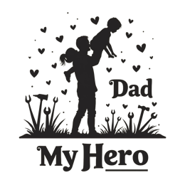 father'sday dad hero children shirt SVG PNG design with bold lettering