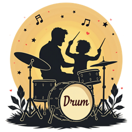 music drumming SVG PNG design with clean design elements