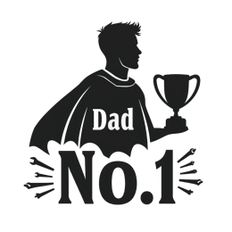 day dad superhero trophy SVG PNG design with bold lettering