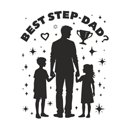 best step dad trophy SVG PNG design with bold lettering