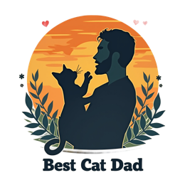 best cat dad silhouette shirt SVG PNG design with bold lettering, orange and red floral elements