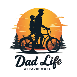 dad bike sunset SVG PNG design with bold lettering
