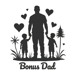 father children flower SVG PNG design with black floral elements