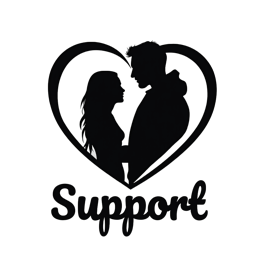 support relationship SVG PNG design with bold lettering