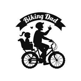 biking dad children SVG PNG design with bold lettering