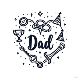 father'sday dad symbols celebration shirt SVG PNG design with hand-drawn style, bold lettering