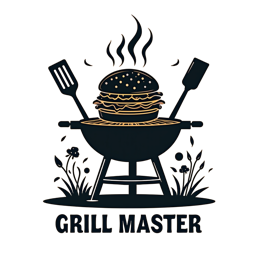 grill master burger shirt SVG PNG design with bold lettering, orange floral elements