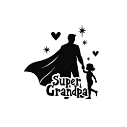 super grandpa silhouette shirt SVG PNG design with bold lettering