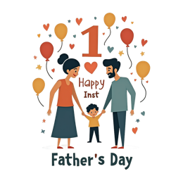 fathersday family balloons shirt SVG PNG design with bold lettering
