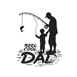 dad child reelcool SVG PNG design with bold lettering