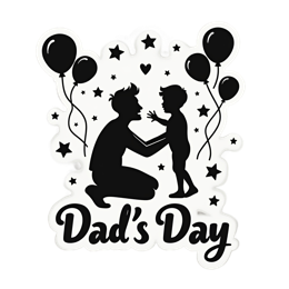 fathersday silhouette balloon SVG PNG design with bold lettering