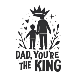 father's day dad son crown shirt SVG PNG design with black and white floral elements