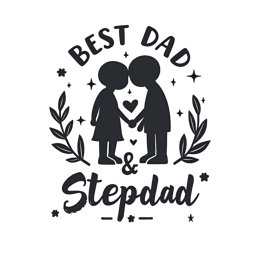 fathersday bestdad stepdad SVG PNG design with black and white floral elements