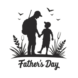 father son outdoors SVG PNG design with bold lettering