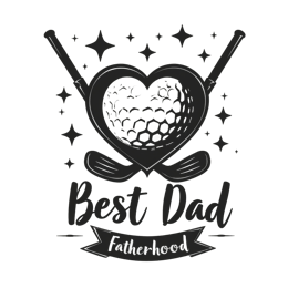 day golf heart SVG PNG design with bold lettering