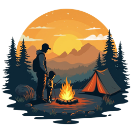 camping fishing SVG PNG design