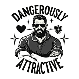 dangerously attractive beard shirt SVG PNG design with bold lettering