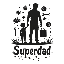 superdad silhouette tools SVG PNG design with bold lettering