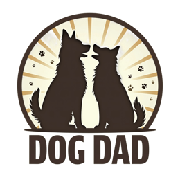 dog dad silhouettes SVG PNG design with bold lettering