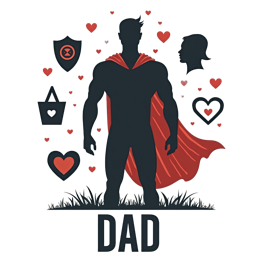 father'sday superhero dad love shirt SVG PNG design with bold lettering