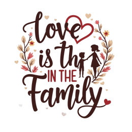 love family flora SVG PNG design with pink and red floral elements