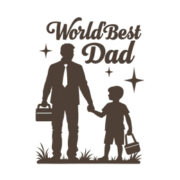 day world best dad silhouette SVG PNG design with bold lettering