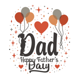fathersday balloons love shirt SVG PNG design with bold lettering