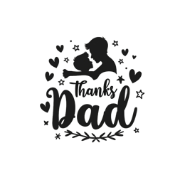 father children thanks SVG PNG design with bold lettering