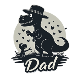 father son dinosaurs shirt SVG PNG design with bold lettering