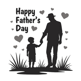father son hearts SVG PNG design with bold lettering
