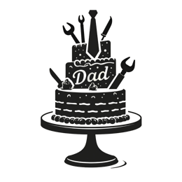 fathersday cake tools shirt SVG PNG design with bold lettering