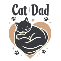 cat father sleep shirt SVG PNG design with bold lettering