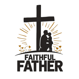father child faith SVG PNG design with bold lettering, floral elements