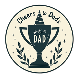 dad trophy celebration SVG PNG design with bold lettering, black and white floral elements