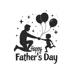fathersday balloons shirt SVG PNG design with bold lettering