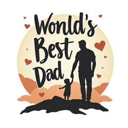 father's day best dad silhouette SVG PNG design with bold lettering