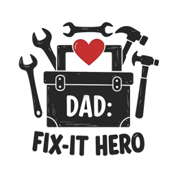 dad fix it hero shirt SVG PNG design with bold lettering