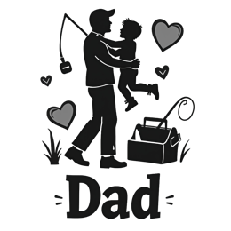 dad fishing SVG PNG design with bold lettering