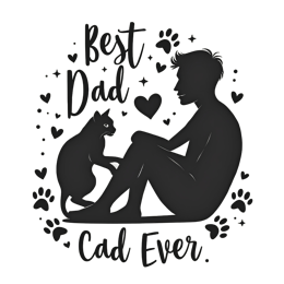 best dad cat SVG PNG design with bold lettering