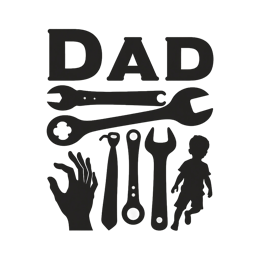 dad tools silhouette SVG PNG design with bold lettering