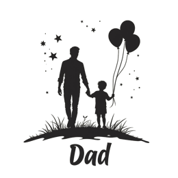 dad balloon silhouette SVG PNG design with bold lettering