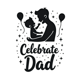 celebrate dad balloons SVG PNG design with bold lettering