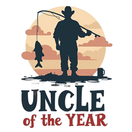fishing uncle of the year SVG PNG design with bold lettering