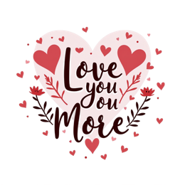 love hearts floral SVG PNG design with bold lettering, black and pink floral elements