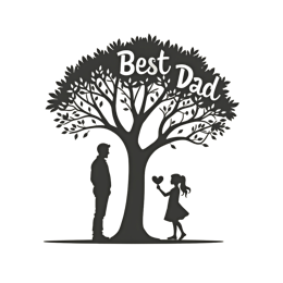 day best dad tree SVG PNG design with hand-drawn style, bold lettering, black floral elements